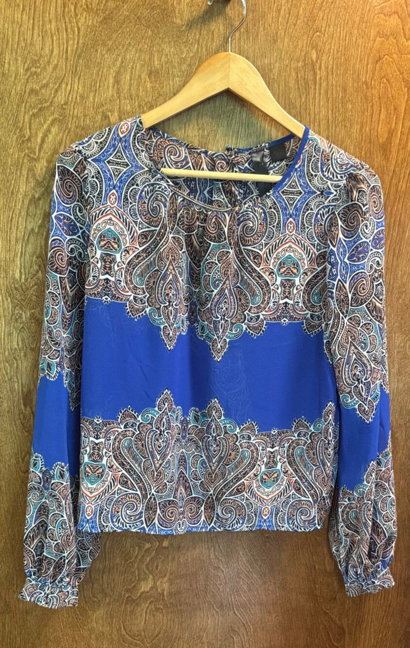 Petticoat Alley Boho Paisley Blouse sz S